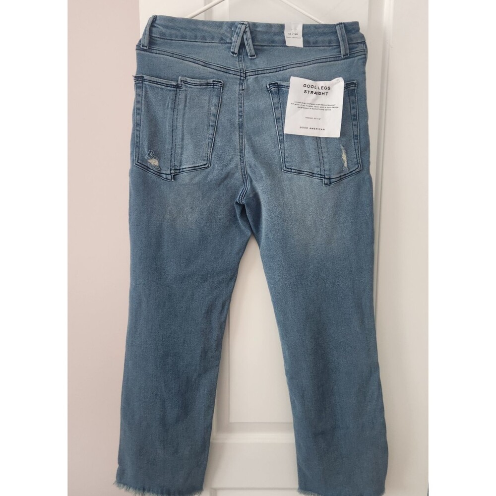 NWT Good American GOOD LEGS STRAIGHT JEANS GSPFH941T Size 10/30 Inseam 27.5" - Picture 9 of 12